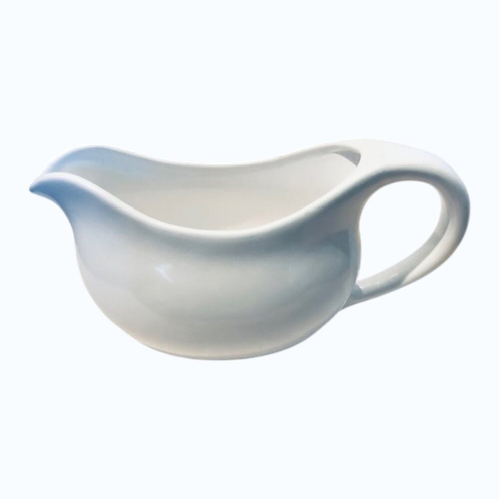 Vintage White Ceramic Gravy Boat